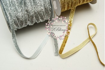 Glitter RIBBON, 3/8 inch (1cm wide), 2 meters length